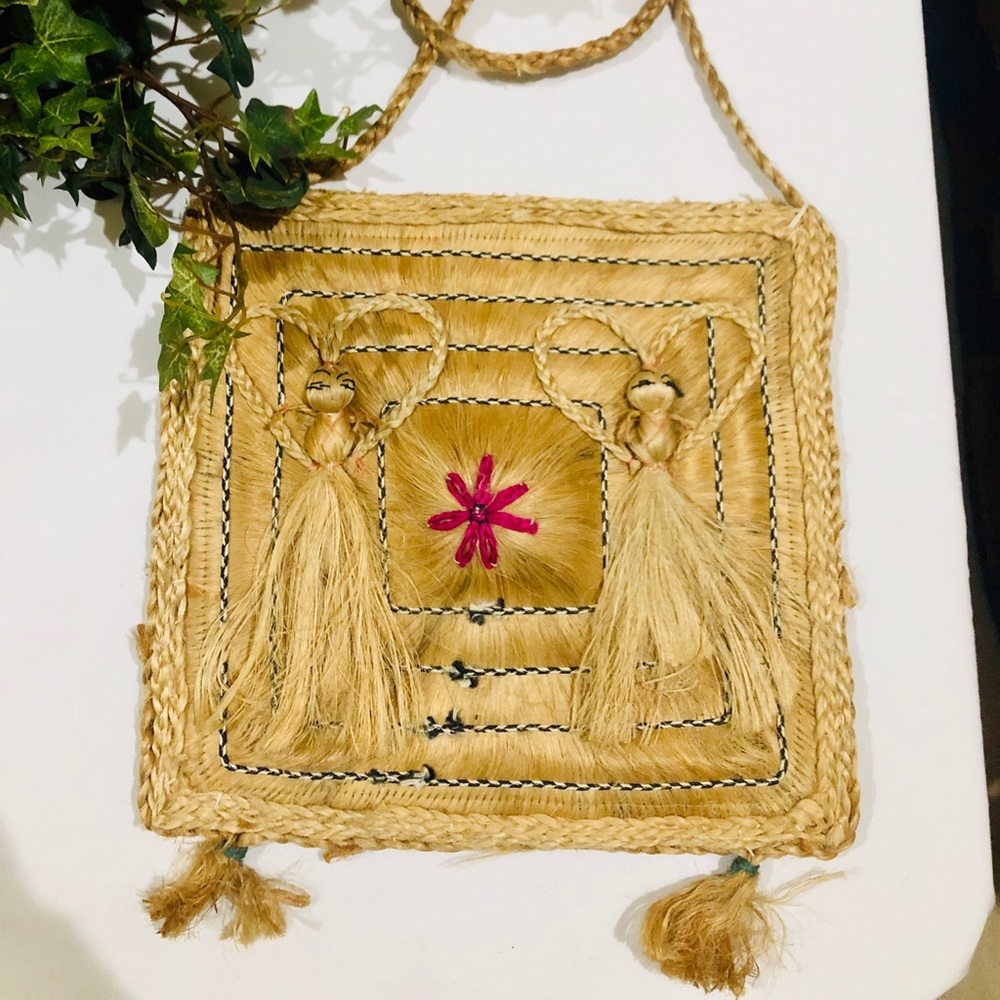 Square straw bag/tote/ shoulder bag